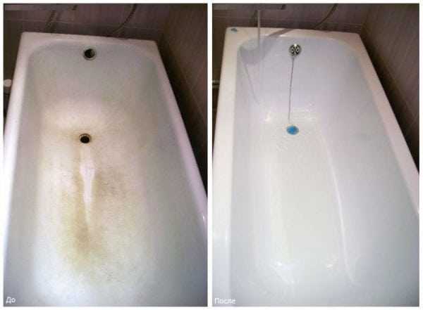Как выглядит ванна до и после обновления акрилом