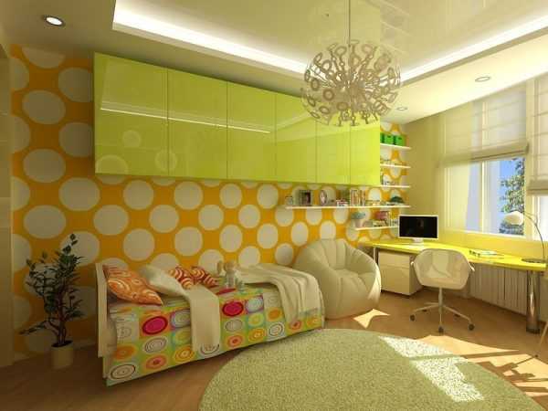Интерьер детской комнаты в желтых тонах