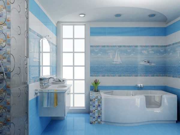 Элементы морского дизайна в ванной