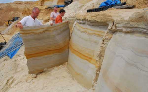 Изготовление гибкого отделочного материала из песчаника