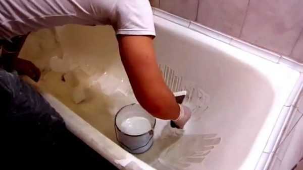Нанесение покрытия на ванну