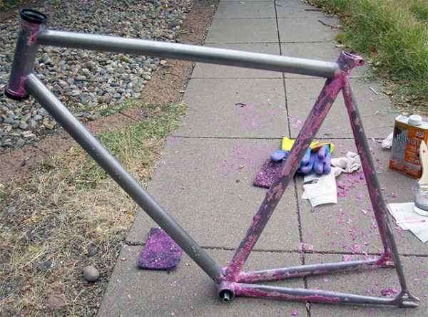 Очистка рамы велосипеда от краски