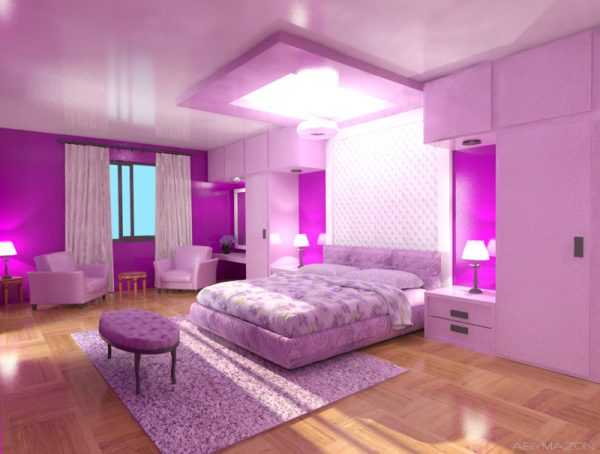 Сиренево-розовая комната