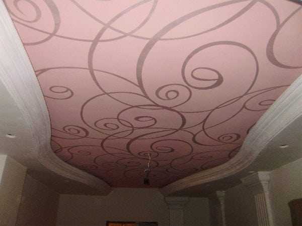 Для покраски подходит тканевый натяжной потолок